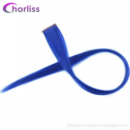 Wholesale 22'' Long Straight Ombre Clip In One Piece Hairpieces Synthetic Hairpieces Highlight Hair Extension For women